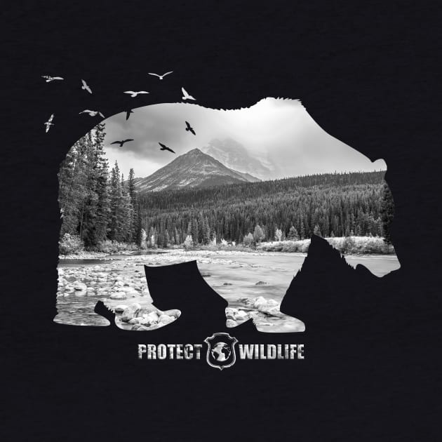 Protect Wildlife - Nature - Bear Silhouette by JTYDesigns